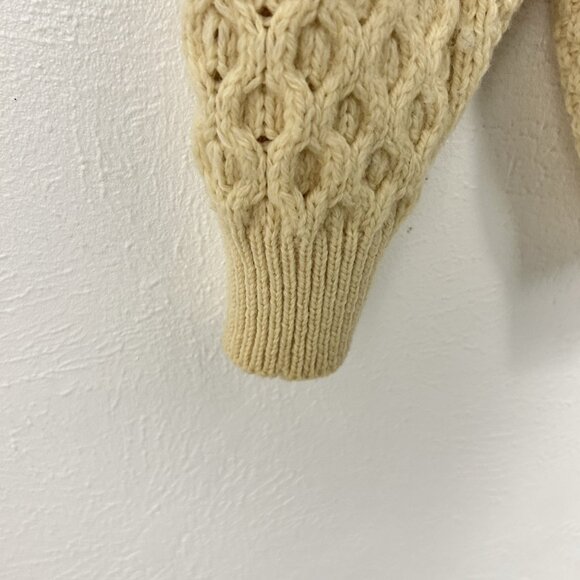 Vintage 70s Cream Kilspindie Irish Cable Fisherman's Sweater Wool Sz L Scotland - Picture 7 of 11